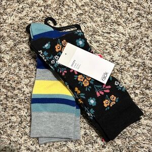 Nordstrom Rack Floral and Striped Casual Socks